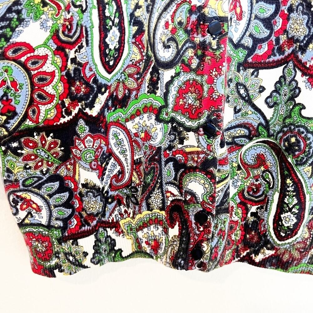 Talbots Medium Button Up Red Blue Multicolor Cott… - image 2